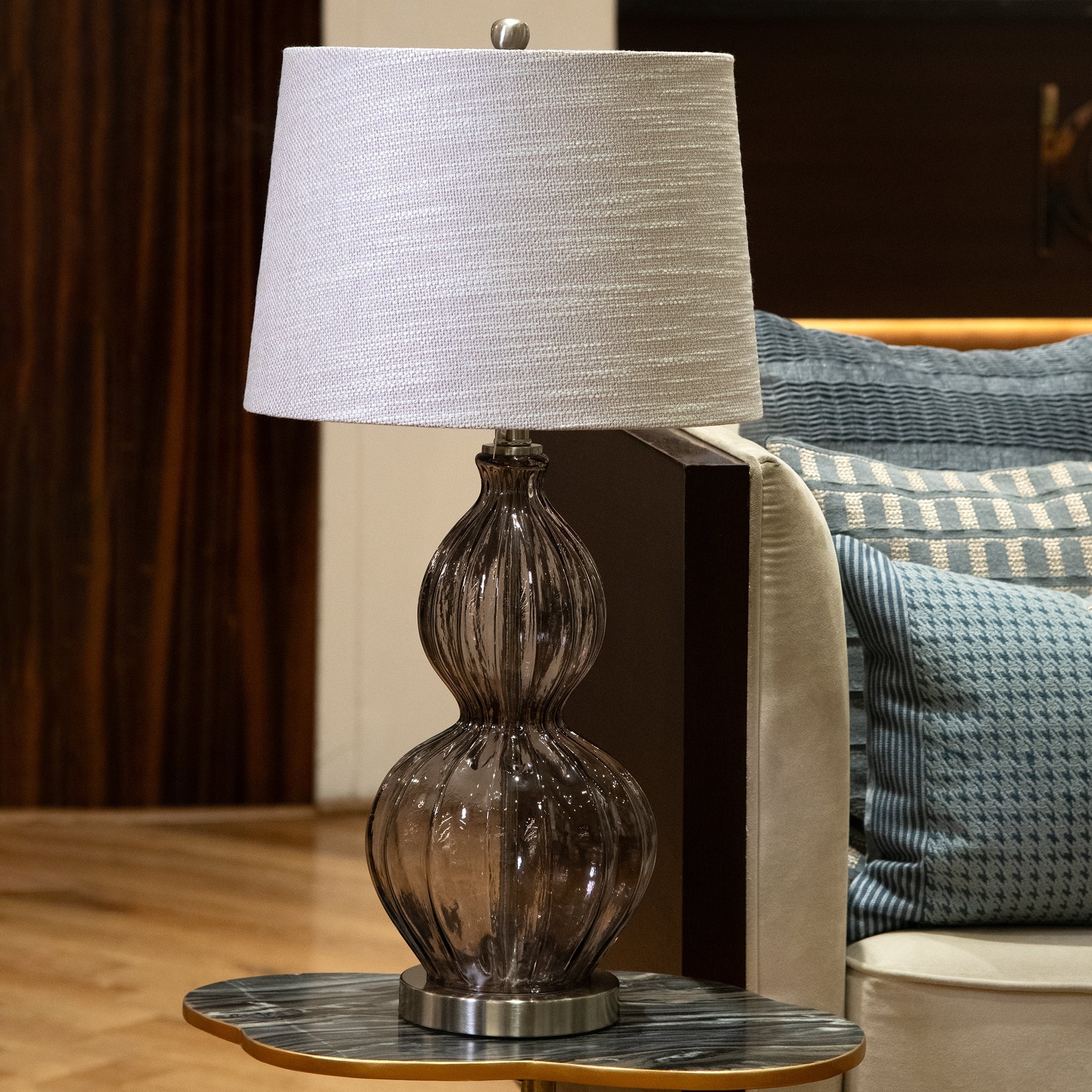 Loire Grey Glass Table Lamp